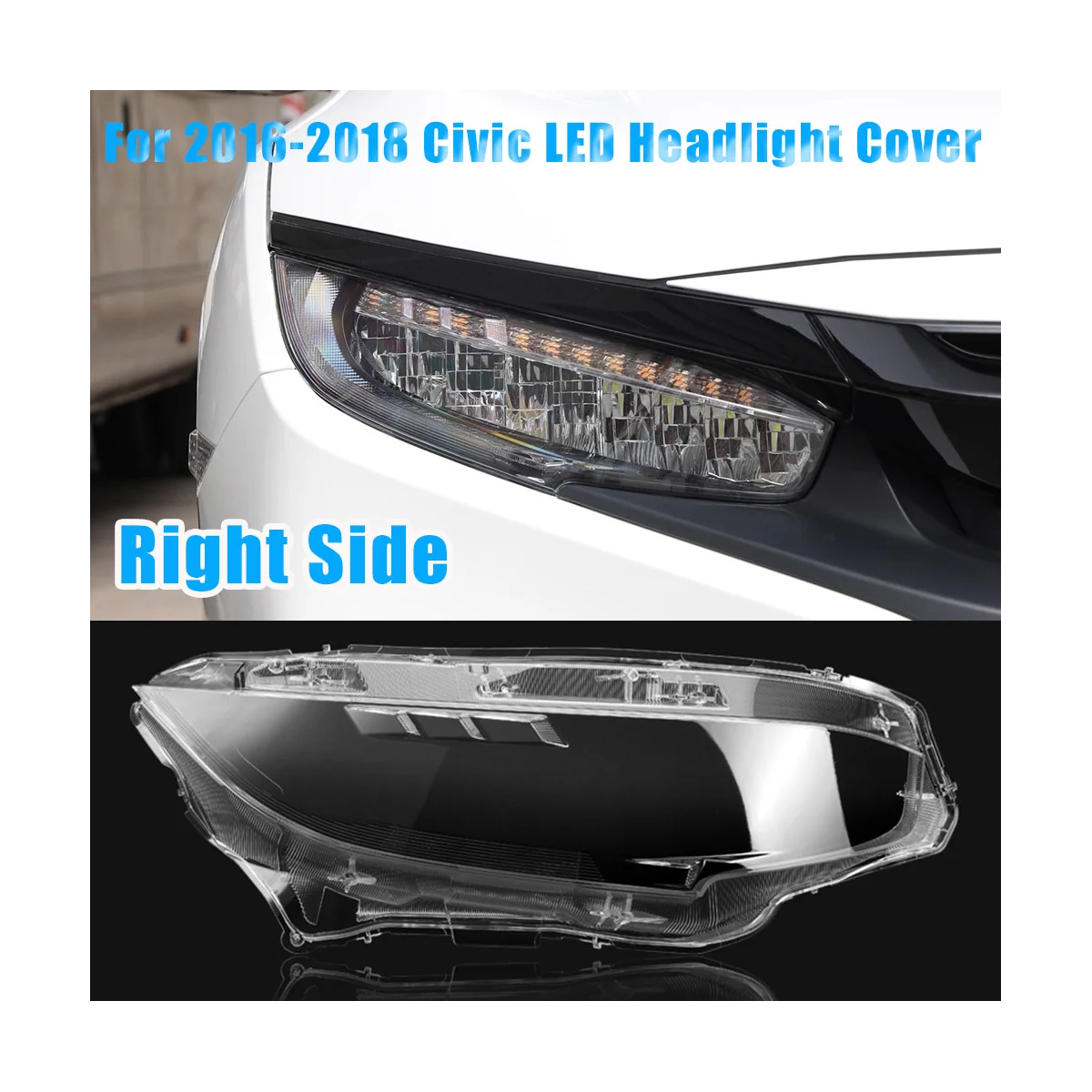 1 чифт, капак на обектива фарове за 2016 2017 2018 2019 Honda Civic, обектив на светлина, лампа, покриване на Автосветильника, корпус