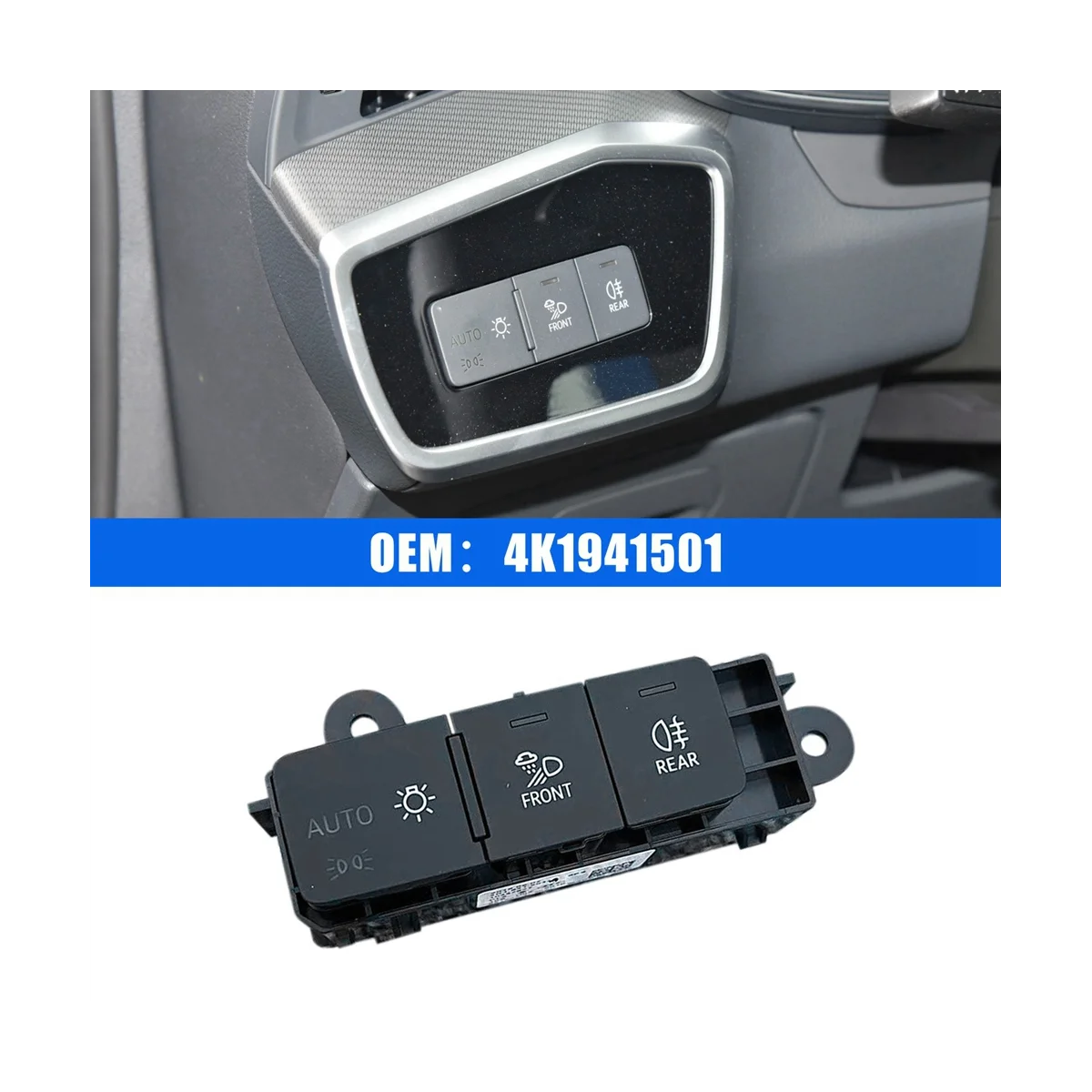 4K1941501 Превключвател на Главното управление на осветлението на Автомобила Бутон за Включване на предните фарове за Audi A3 S3 Q3 4K1 941 501