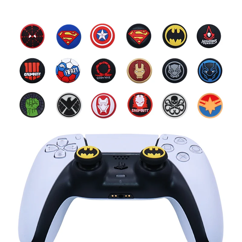 Marvel Капитан Америка Батман Мек Силиконов Гелевый Гумен Калъф за PS5 3 PS4 Контролер Защита на Кожата устойчива на плъзгане Перекидная на Кутията