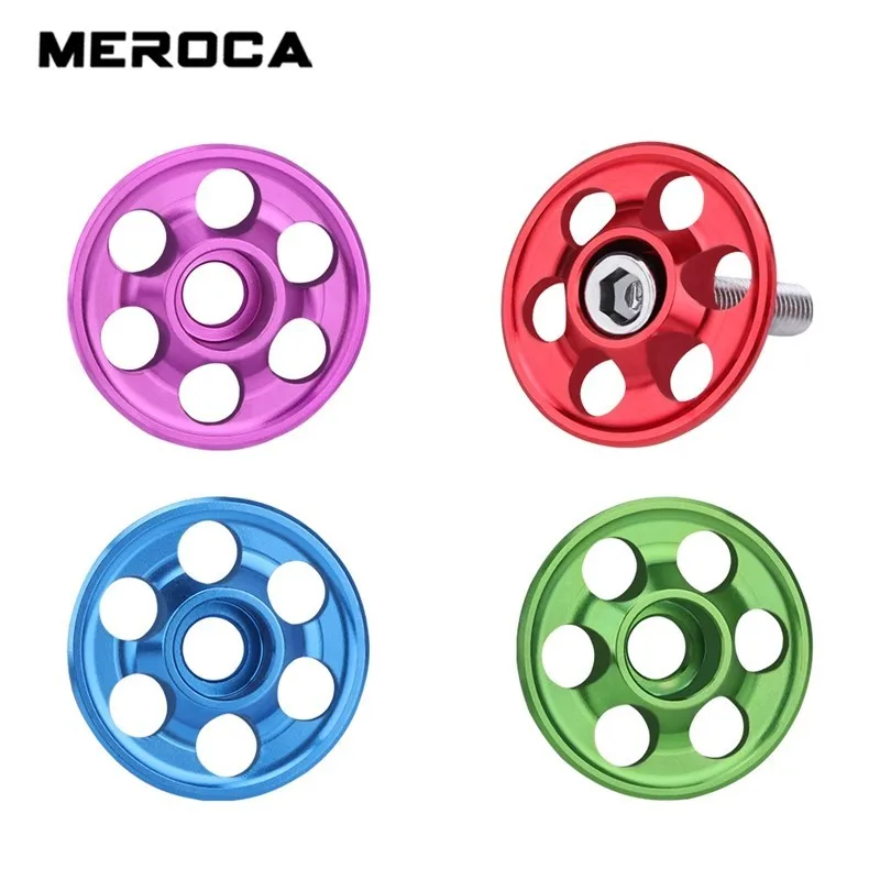 MEROCA Сверхлегкая капак за колоездене състав, Кухи капачка за слушалки с винт за вилици 28,6 мм, алуминиева сплав, Многоцветни велосипедни детайли