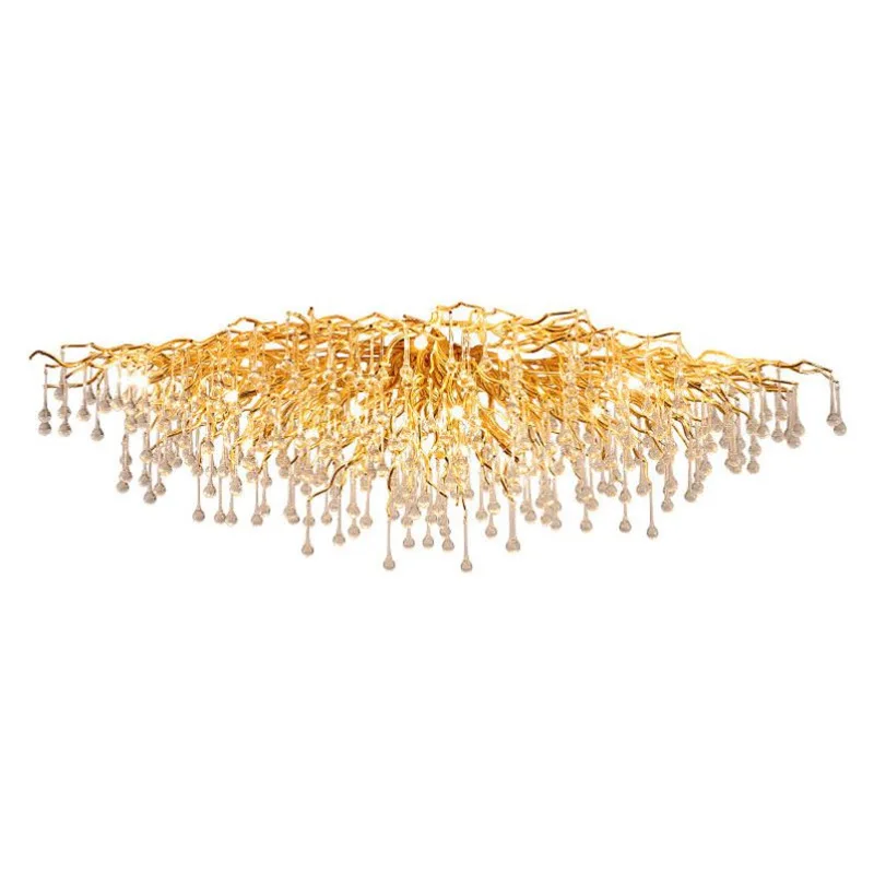 Модерни Кристални полилеи led Nodric Gold Sliver, луксозен тавана лампа за дневна, кухня, хотелска хол, лампа за интериор