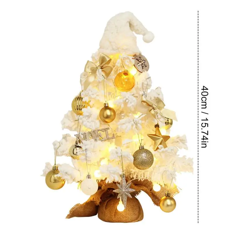 Настолна Коледно дърво, Изкуствено led украса за десктоп елхи, безопасен и не е като мирис Коледен аксесоар за кухненския плот