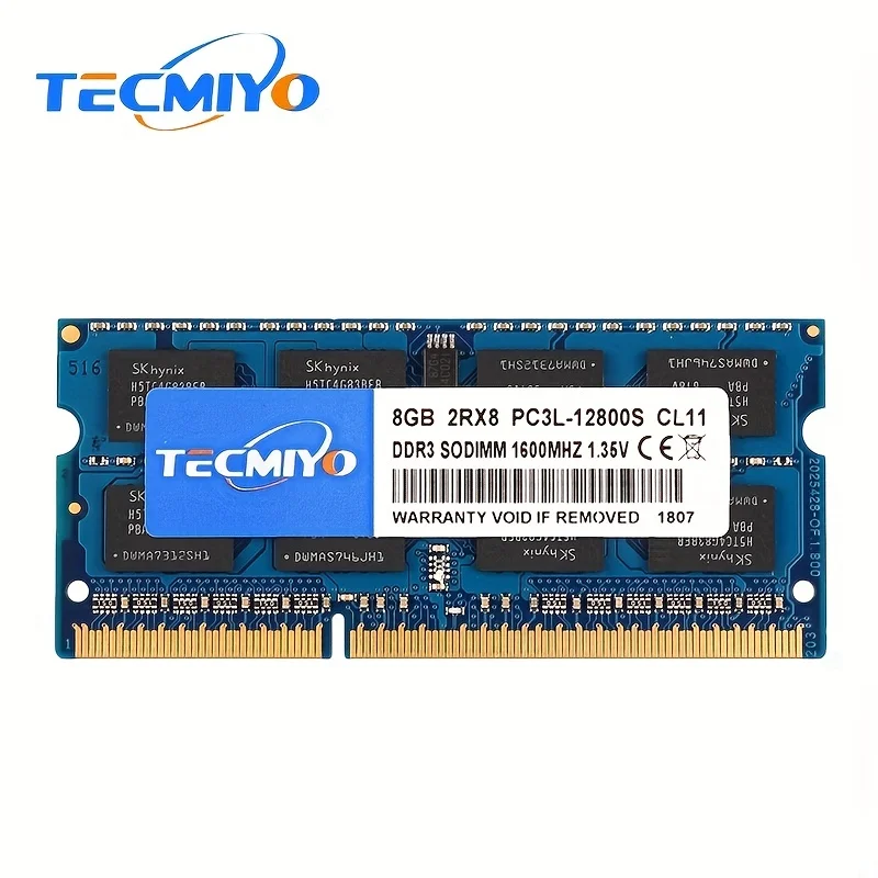 Оперативна памет Tecmiyo 8GB DDR3L 1600MHz PC3L-12800S 1.35 V за лаптоп sodimm памет 204Pin за лаптоп intel AMD-Син