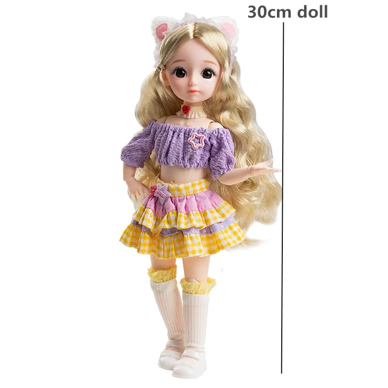 Подвижната кукла BJD с 13 ставите 30 см, 6 точки, модерен комплект принцеси за момичета, имитация на дрехи за дома, играчка, подарък за рожден ден, декорация