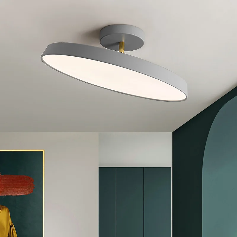 Тавана лампа в скандинавски стил за дневна, кабинет, на тавана, през цялата светлина, модерен минималистичен лампа за тераси, коридор и веранда